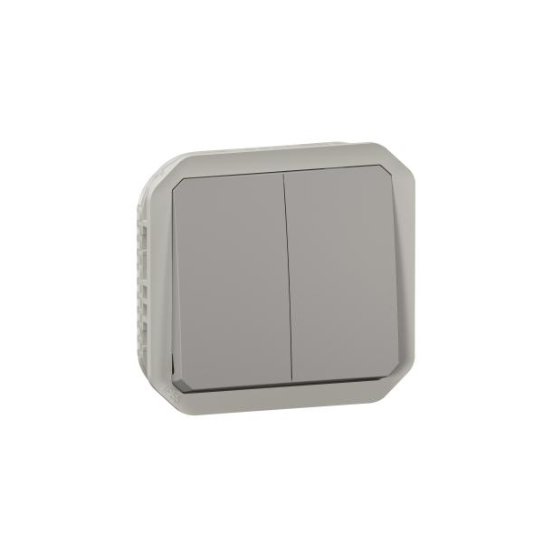 Photo Double poussoir pour volets roulants Plexo composable gris | Ref : 069539L
