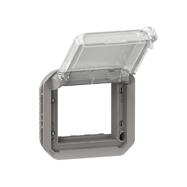 Photo Adaptateur Plexo verrouillable  volet transparent pour Mosaic - composable gris | Ref : 069579L