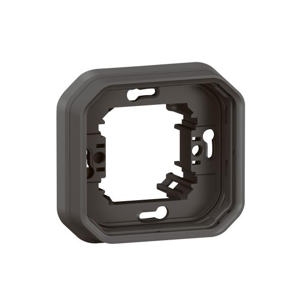 Photo Support plaque encastr 1 poste Plexo anthracite | Ref : 069606L
