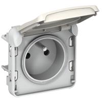 Photo Prise de courant �tanche 2P+T avec �clips Plexo composable IP55 16A 250V - blanc | Ref : 069621