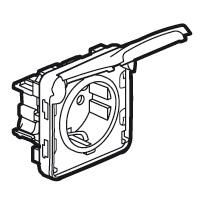 Photo Prise étanche 2P+T contact latéral de terre Plexo compos IP55 16A 250V -blanc | Ref : 069640
