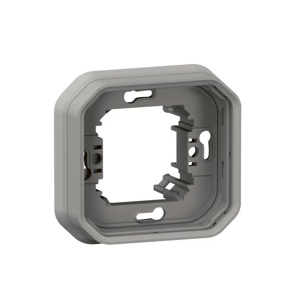 Photo Support plaque encastr 1 poste Plexo gris | Ref : 069681L