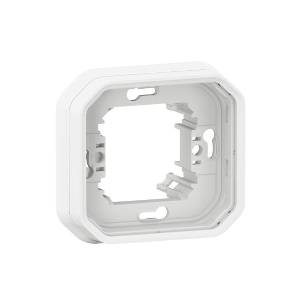 Photo Support plaque encastr 1 poste Plexo blanc | Ref : 069692L
