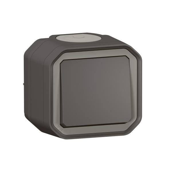 Photo Interrupteur ou va-et-vient 10AX 250V Plexo complet saillie anthracite | Ref : 069761L