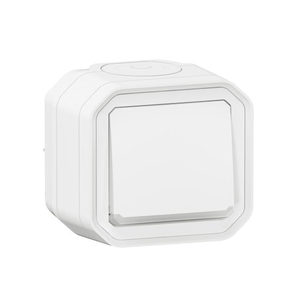 Photo Poussoir NO lumineux Plexo complet saillie blanc | Ref : 069762L