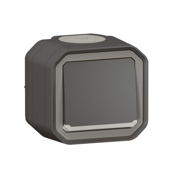 Photo Poussoir NO lumineux Plexo complet saillie anthracite | Ref : 069782L