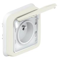 Photo Prise de courant tanche 2P+T clips 16A Plexo complet IP55 encastr - blanc | Ref : 069870