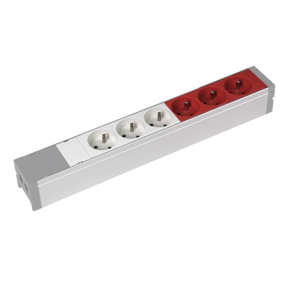 Photo Bloc nourrice quip de 3 prises 2P+T et 3 prises 2P+T  dtrompage  cbler | Ref : 073406