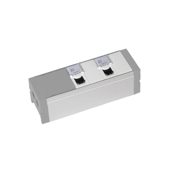 Photo Bloc nourrice quip de 2 prises RJ45 catgorie6 FTP + 2 obturateurs  cbler | Ref : 073495