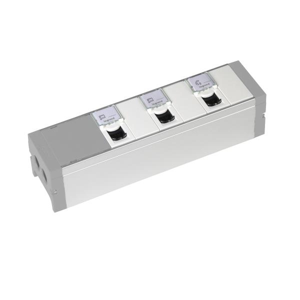 Photo Bloc nourrice quip de 3 prises RJ45 catgorie6 FTP + 3 obturateurs  cbler | Ref : 073496