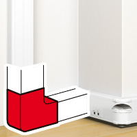 Photo Angle plat 90 pour goulotte  clippage direct Mosaic 50x145mm  -  blanc | Ref : 075644