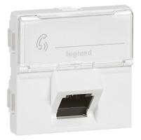 Photo Prise RJ45 catgorie6A STP incline  45 avec blindage mtal Mosaic 2 modules  -  blanc | Ref : 076508