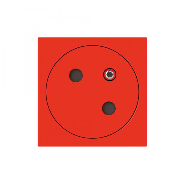Photo Prise de courant Mosaic - 2P+T - 2 modules - rouge antimicrobien sans dtrompage | Ref : 077118L