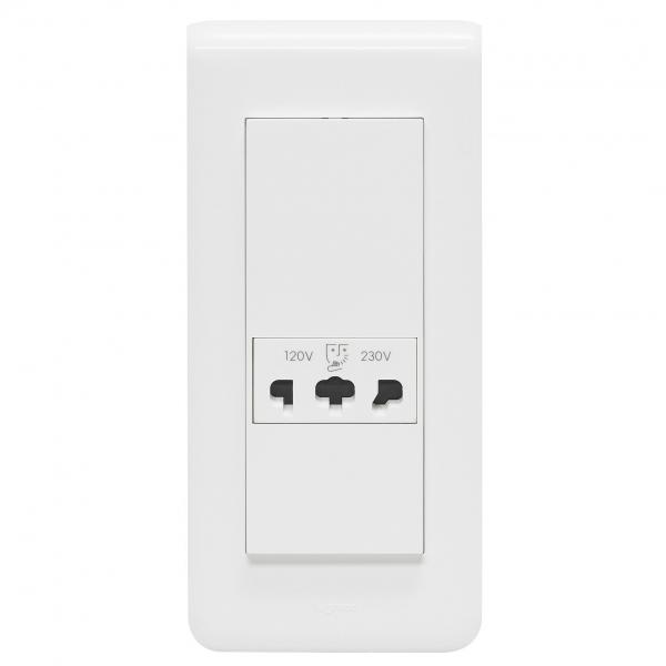 Photo Prise pour rasoir IP24 IK04 Mosaic 5 modules  -  blanc | Ref : 077586