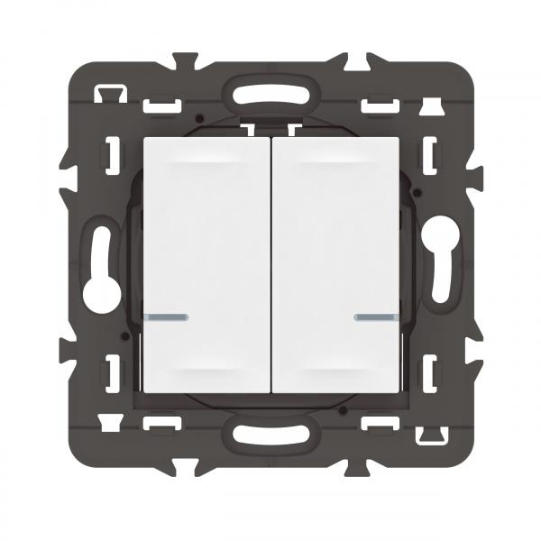 Photo Commande double sans fils éclairage/prise Mosaic with Netatmo sans plaque blanc | Ref : 077724LA
