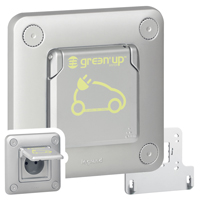 Photo Prise encastre avec volet Green'up Access pour vhicule lectrique  -  Modes 1 ou 2  -  IP55 IK10   | Ref : 077897