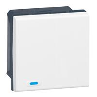 Photo Commande filaire BUS KNX Mosaic avec 1 touche  1 appui  -  blanc | Ref : 078489