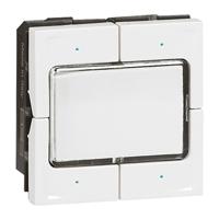 Photo Commande filaire BUS KNX Mosaic avec 4 touches  4 appuis  -  blanc | Ref : 078491