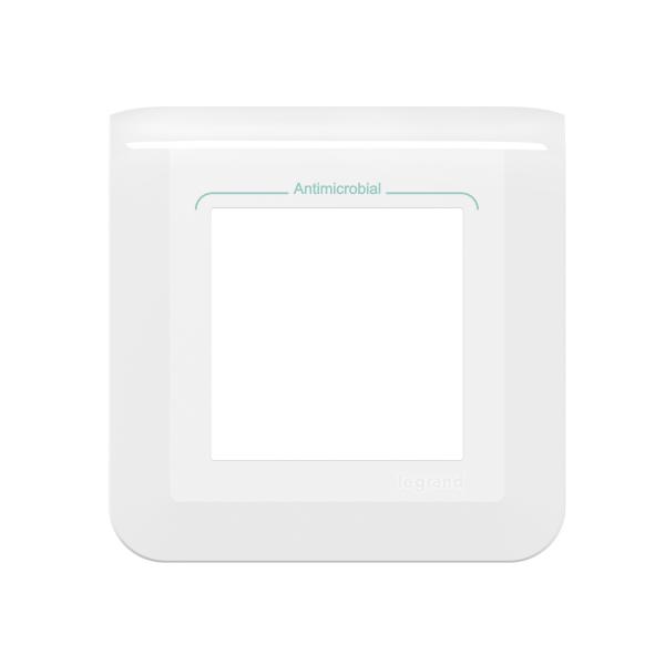 Photo Plaque de finition Mosaic pour 2 modules blanc antimicrobien | Ref : 078722L