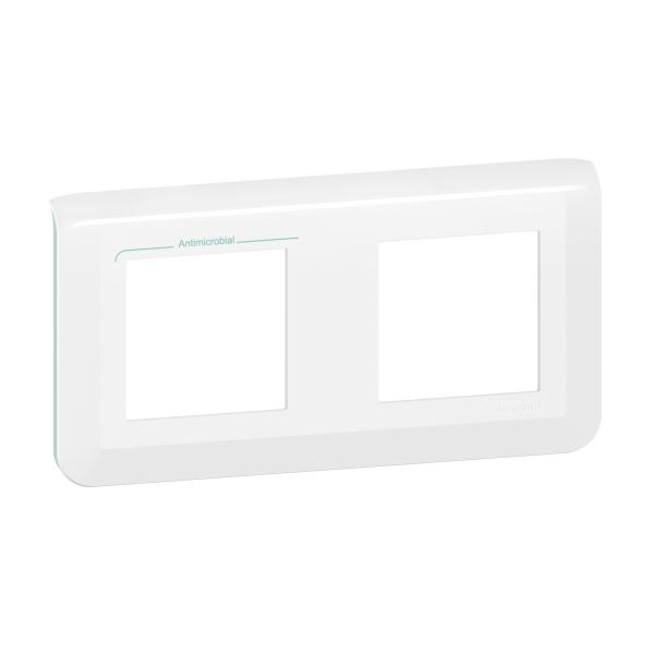 Photo Plaque de finition horizontale Mosaic pour 2x2 modules blanc antimicrobien | Ref : 078725L