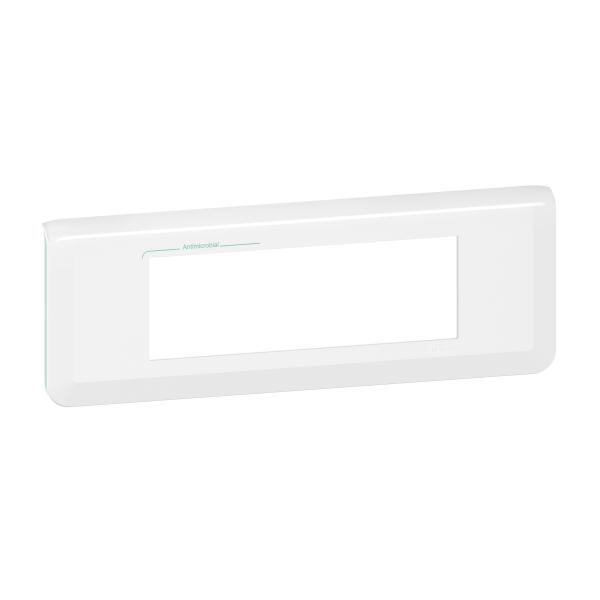 Photo Plaque de finition horizontale Mosaic pour 6 modules blanc antimicrobien | Ref : 078726L