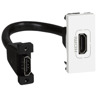 Photo Prise HDMI typeA version 1.4 prconnectorise Mosaic 1 module  -  blanc | Ref : 078778