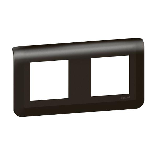 Photo Plaque de finition horizontale Mosaic pour 2x2 modules noir mat | Ref : 079044L