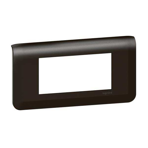 Photo Plaque de finition horizontale Mosaic pour 4 modules noir mat | Ref : 079054L