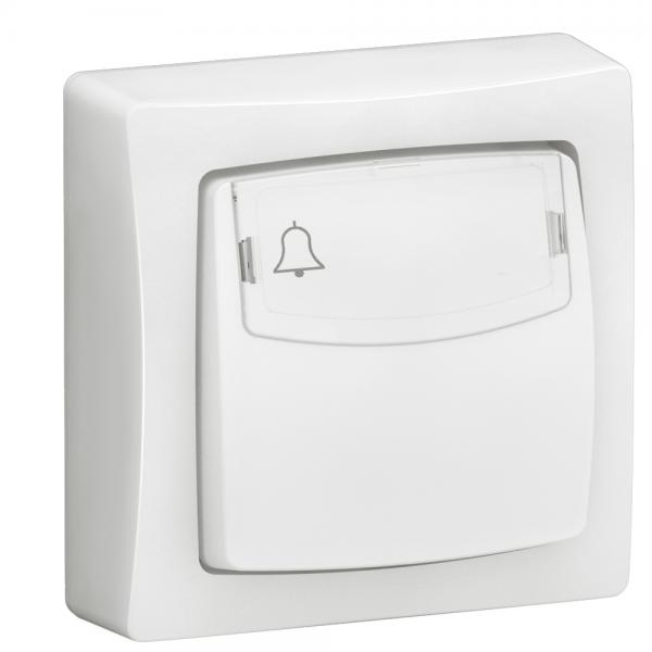 Photo Poussoir porte-tiquette Appareillage saillie complet 6A blanc | Ref : 086009L
