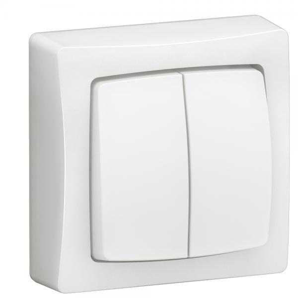 Photo Transformeur double Appareillage Saillie complet blanc | Ref : 086020L