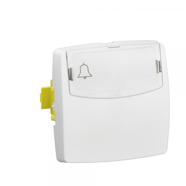 Photo Poussoir 6A porte-tiquette Appareillage saillie composable - blanc | Ref : 086109L