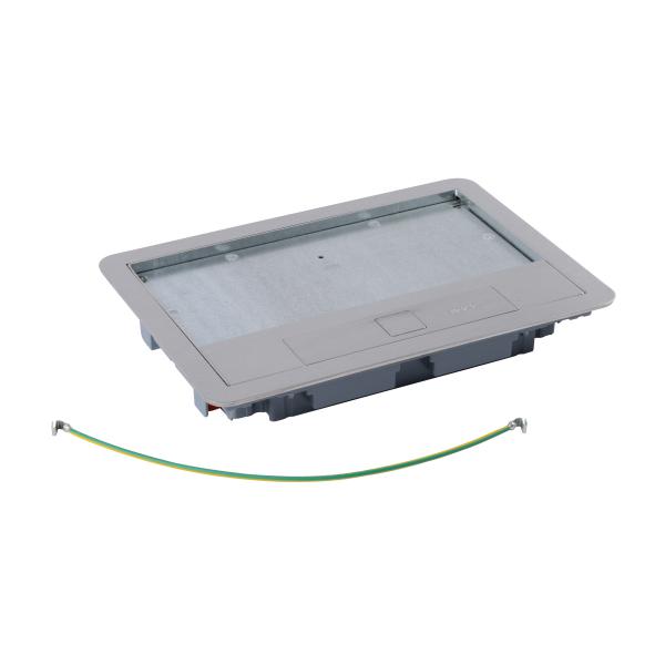 Photo Couvercle métal revêtement inox pour boite de sol version standard 8 modules ou 12 modules | Ref : 088003