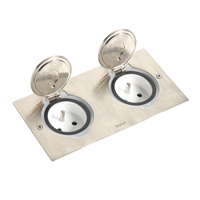 Photo Platine de sol rectangulaire  quiper de mcanismes Mosaic 2 postes  inox bross | Ref : 089702