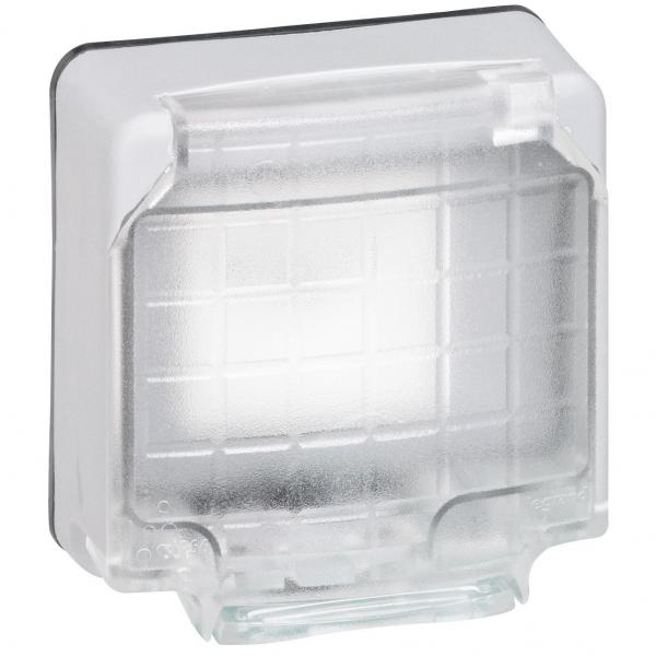 Photo Adaptateur tanche Plexo IP66 composable pour mcanismes 2 modules Mosaic - gris | Ref : 090490