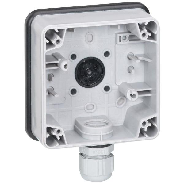 Photo Botier tanche 1 poste Plexo IP66 composable - gris | Ref : 090491