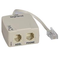 Photo Filtre ADSL pour prise RJ45 pour accs telephone et internet sur une seule prise | Ref : 091065