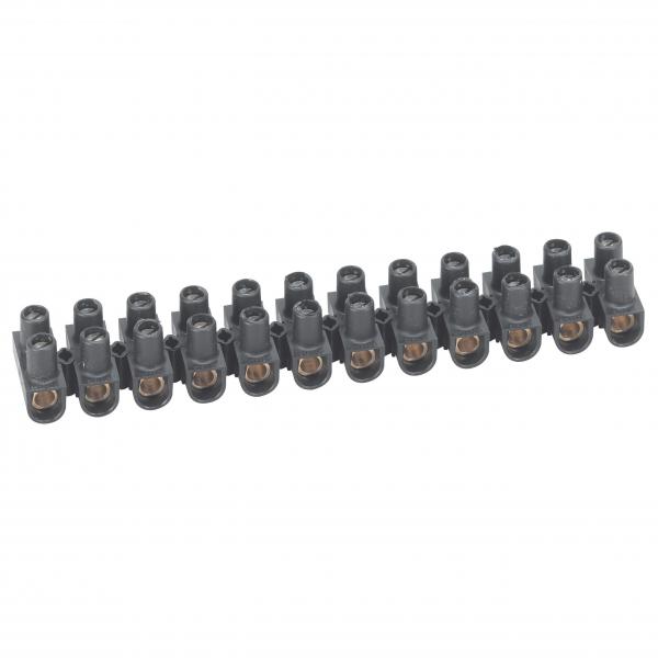 Photo Borne de raccordement Nylbloc 12 plots de 25mm² - 101A - noir | Ref : 098434