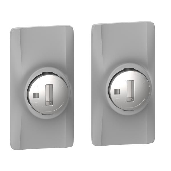 Photo Fermetures 1/4 de tour pour coffrets et armoires XL�HP plastron m�tal - plombable - kit de 2 | Ref : 0KQT