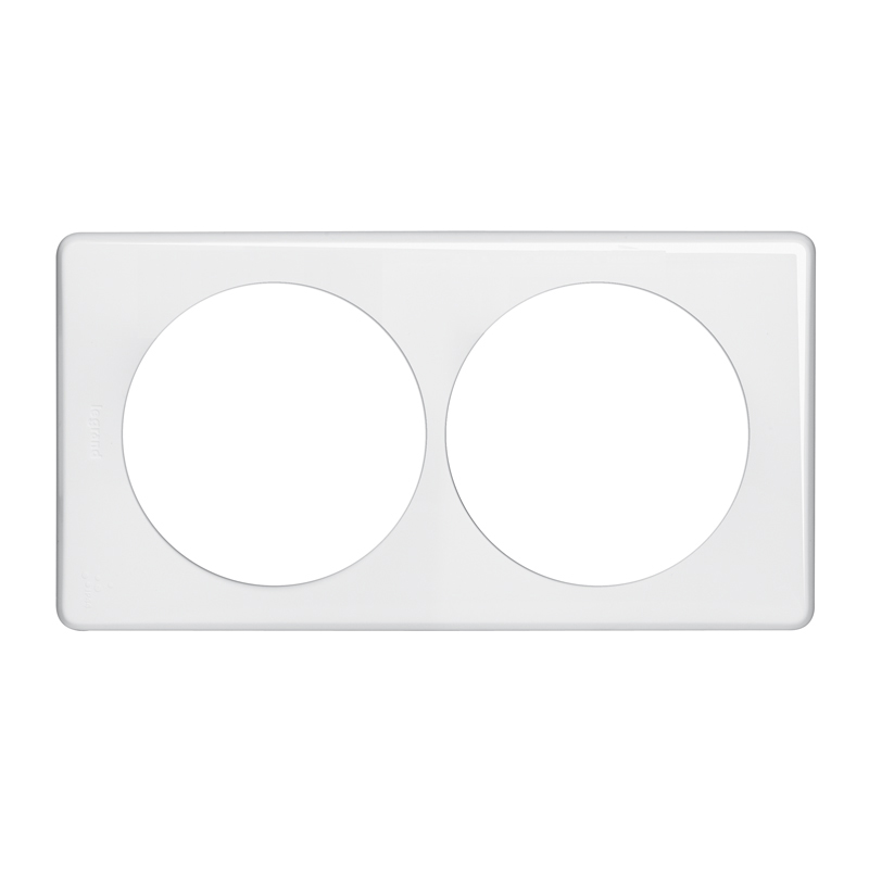 Photo Plaque Cliane IP44 2 postes - Finition blanc | Ref : 069072