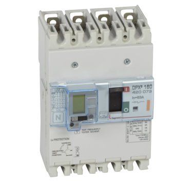 Photo Disjoncteur magntothermique diffrentiel DPX160 pouvoir de coupure 25kA 400V~  -  4P  -  63A | Ref : 420073