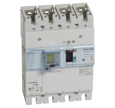 Photo Disjoncteur électronique différentiel DPX³250 pouvoir de coupure 25kA 400V~ - 4P - 160A | Ref : 420327
