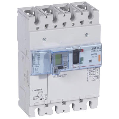 Photo Disjoncteur électronique différentiel avec unité de mesure DPX³250 pouvoir de coupure 25kA 400V~ - 4P - 250A | Ref : 420429