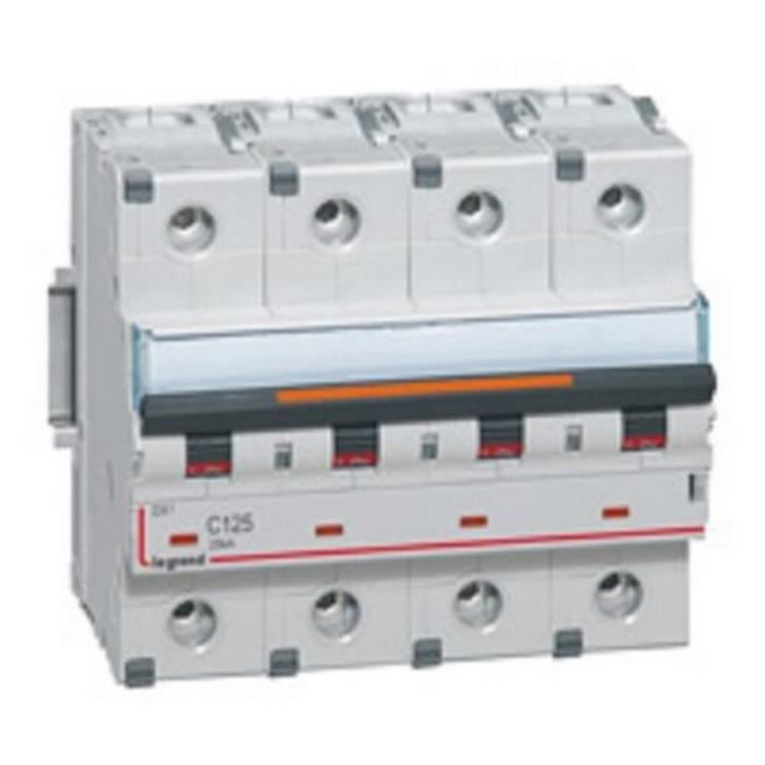 Photo Disjoncteur DX³ 25kA arrivée haute et départ bas à vis 4P 400V~ - 32A - courbe D - 6 modules | Ref : 409849