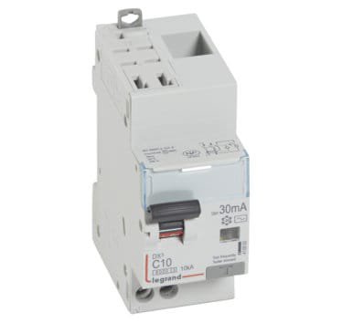 Photo Disjoncteur différentiel monobloc DX³6000 10kA arrivée haute automatique départ bas vis U+N 230V~ - 25A - typeAC 30mA | Ref : 410803