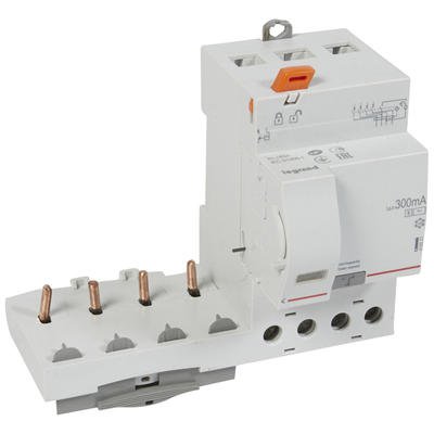 Photo Bloc diffrentiel adaptable  vis DX pour disjoncteur 1 module par ple  -  4P 400V~  -  63A  -  typeAC 300mA slectif | Ref : 410521