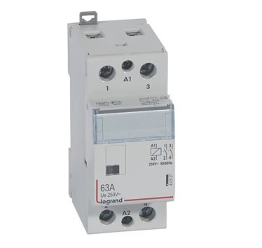 Photo Contacteur de puissance CX bobine 230V~ sans commande manuelle  -  2P 250V~  -  63A  -  contact 2F  -  2 modules | Ref : 412527