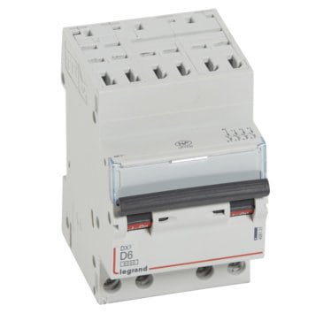 Photo Disjoncteur DX³6000 10kA arrivée haute automatique départ bas à vis 4P 400V~ - 32A - courbe D - pour peigne HX³ optimisé | Ref : 408136