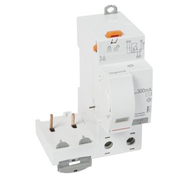 Photo Bloc différentiel adaptable automatique DX³ pour disjoncteur 1 module par pôle - 2P 230V~ - 63A - typeAC 300mA | Ref : 410420