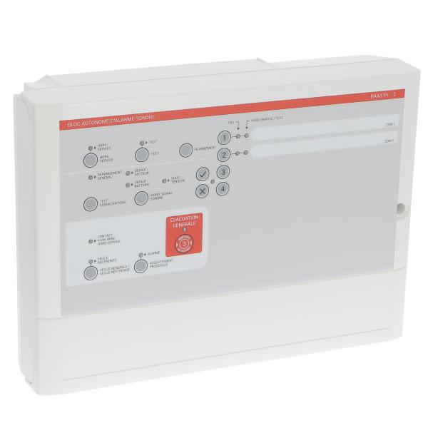 Photo Bloc autonome d'alarme sonore principal tableau d'alarme 2 boucles IP30 IK07 | Ref : 140502