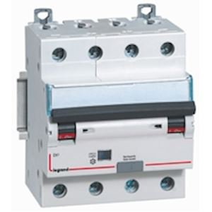 Photo Disjoncteur diffrentiel monobloc DX6000 10kA arrive haute et dpart bas  vis 4P 400V~  -  20A  -  typeF 30mA | Ref : 411245